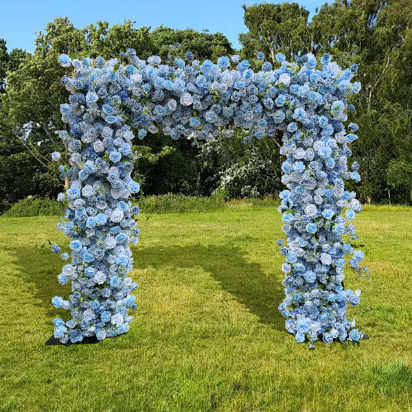 Blue Roses Fabric Artificial Arch Flower Wall