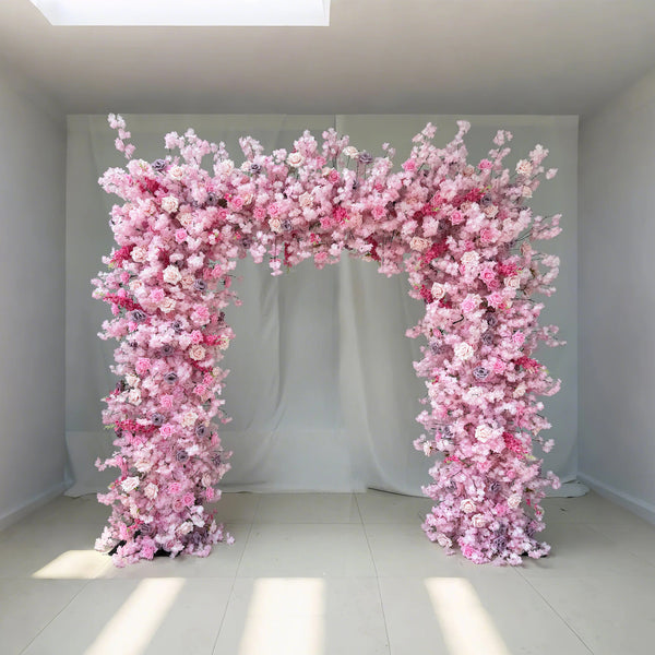Charming Pink Cherry Blossom Wedding Arch Decor – Ideal for Weddings, Events & Celebrations